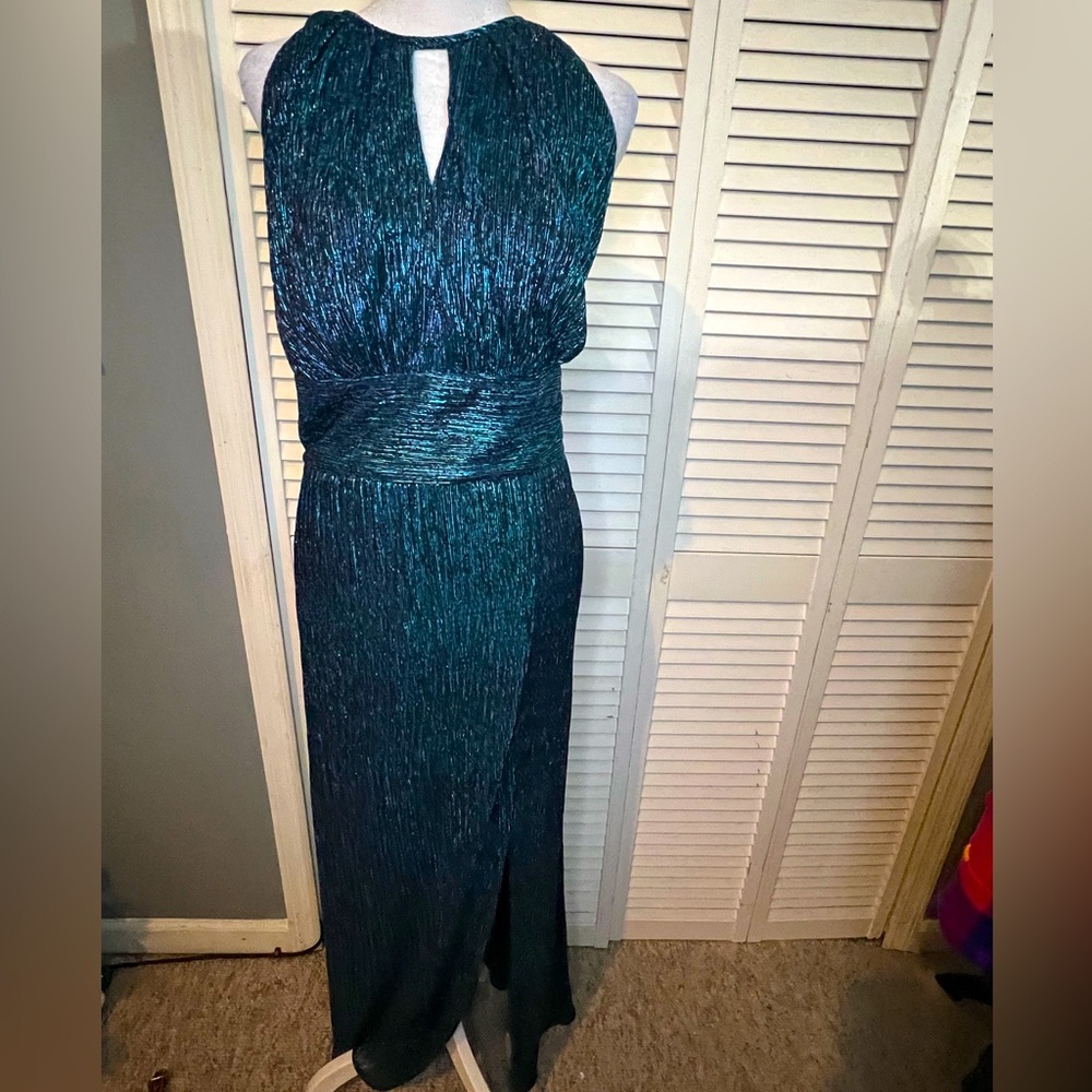 R & M Richard’s size 14 w bluish greenish gown.